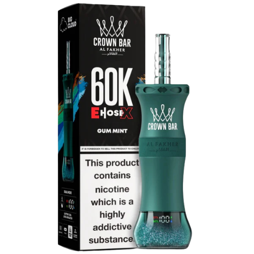 Al Fakher Crown Bar E-Hose X 60000 Puffs , 24 Flavours